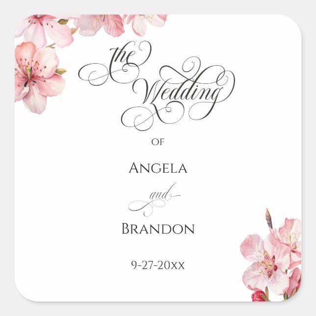 Adesivo Quadrado Caligrafia Hawthorne (Frente)