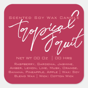 Adesivo Quadrado Caligrafia moderna - Alface da Vela Rosa Escura