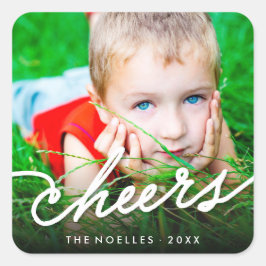 Adesivo Quadrado Caligrafia Moderna de Aplaudimentos Foto Feriado