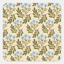  Calm and Natural: Blue Flower Seamless Pattern