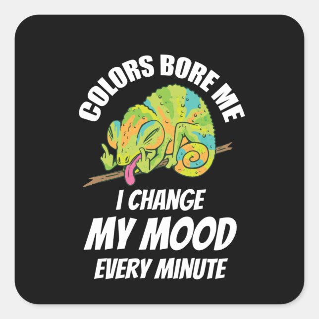 Adesivo Quadrado Camaleão - As cores são chatas (Frente)