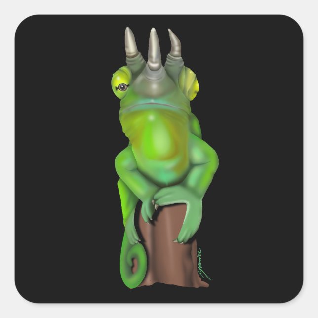 Adesivo Quadrado Camaleão de Jackson (Frente)