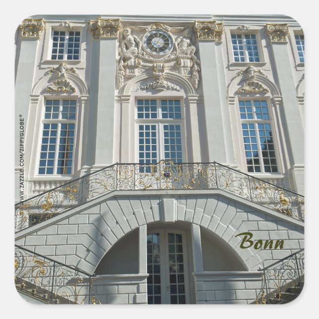 Adesivo Quadrado Câmara Municipal Antiga em Bonn (Frente)