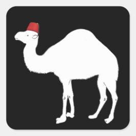 Adesivo Quadrado Camel Vestindo Um Fez