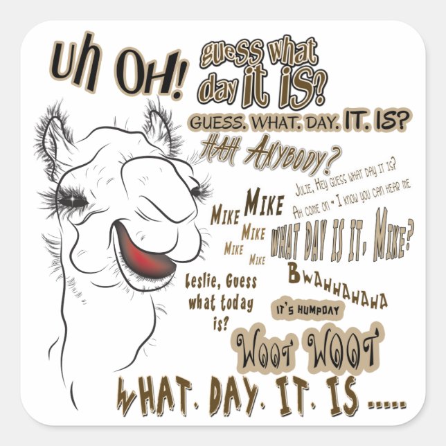 Adesivo Quadrado Camelo Hump Day (Frente)