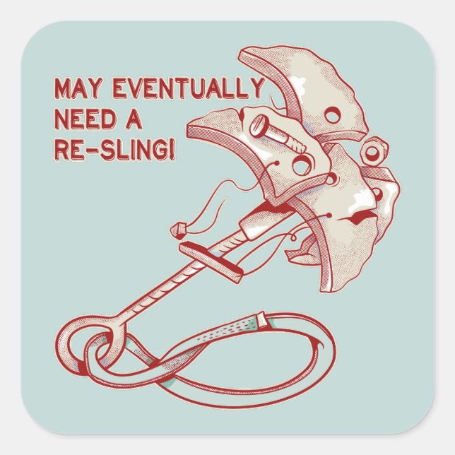 Adesivo Quadrado Câmera de escalada de rocha (Frente)