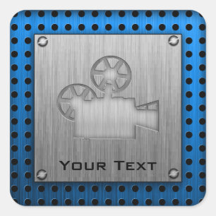 Adesivo Quadrado Câmera de filme escovada do Metal-olhar