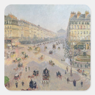 Adesivo Quadrado Camille Pissarro a avenida de L'Opera, Paris