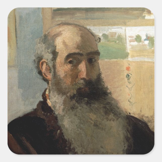 Adesivo Quadrado Camille Pissarro | Autorretrato, 1873 (Frente)
