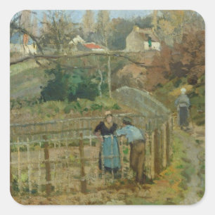 Adesivo Quadrado Camille Pissarro   Cerca de 1872 (óleo na canvas)