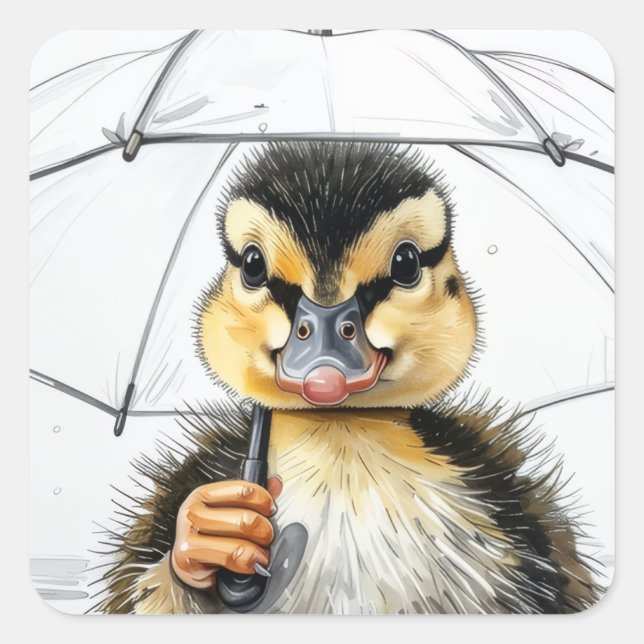 Adesivo Quadrado “Caminhando na Chuva”  (Frente)