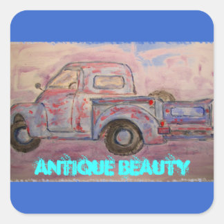 Adesivo Quadrado caminhão azul-patina de beleza antiga
