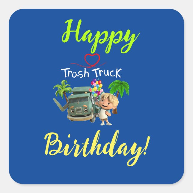 Adesivo Quadrado Caminhão de lixo (Frente)