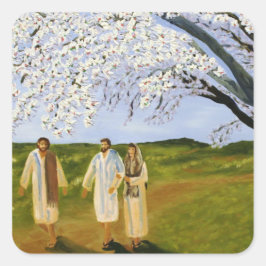 Adesivo Quadrado Caminhe com Jesus