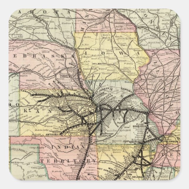 Adesivo Quadrado Caminho do Pacífico Missouri (Frente)