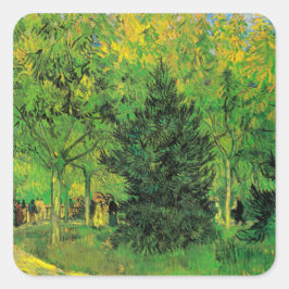Adesivo Quadrado Caminho no Parque de Arles com Walkers - Van Gogh