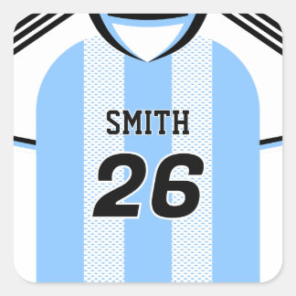 Adesivo Quadrado Camisa de Futebol da Argentina com Nome e Número P
