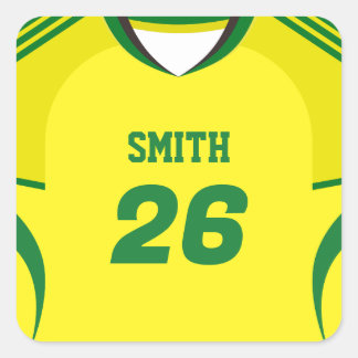 Adesivo Quadrado Camisa de Futebol do Brasil Nome Número Personaliz