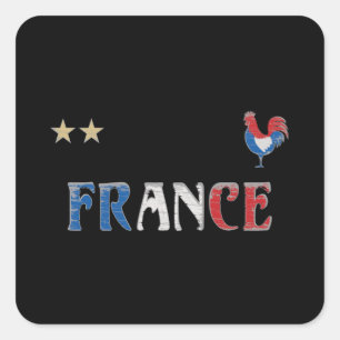 Adesivo Quadrado Camisa de Futebol Fã da França Bandeira Francesa