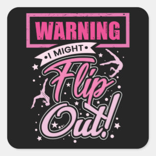 Adesivo Quadrado Camisa De Ginástica Engraçada Para Garotas De Pr