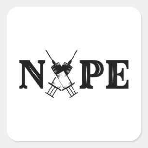 Adesivo Quadrado Camiseta anti-vacina Impressão