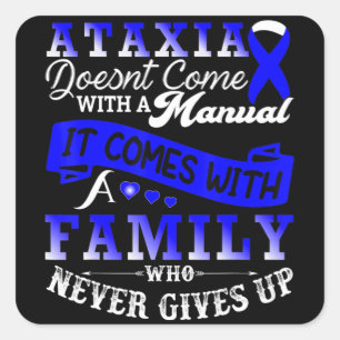 Adesivo Quadrado Camiseta de Suporte à Família Ataxia Awarness129