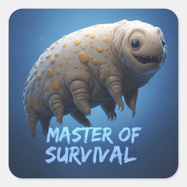 Adesivo Quadrado camiseta de ursos de água legal Tardigrado (Frente)