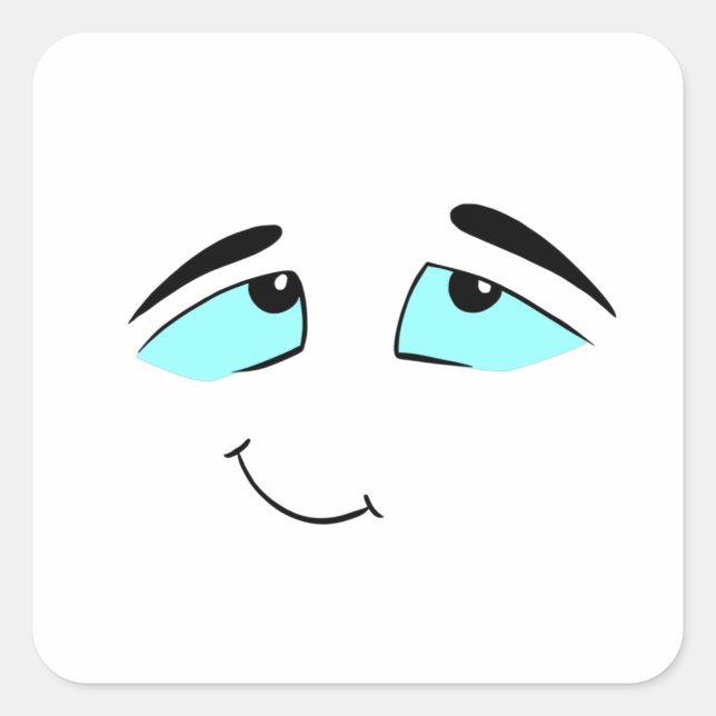 Adesivo Quadrado camiseta engraçada, rostos engraçados, camisa de d (Frente)