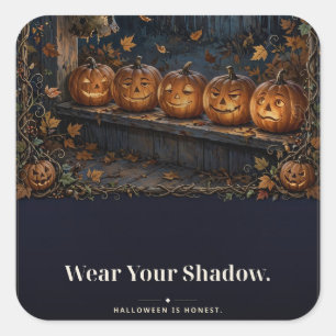 Adesivo Quadrado Camiseta Lanterna de Halloween Wear Your Shadow