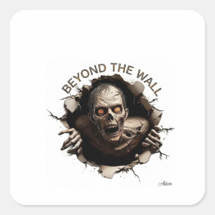 Adesivo Quadrado Camiseta Manga Longa Zumbi Além da Parede