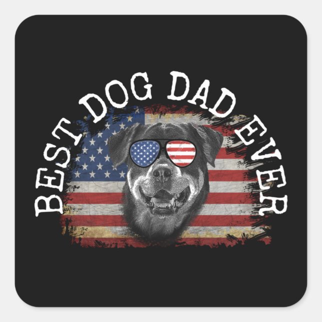Adesivo Quadrado Camiseta MELHOR PAI DE CACHORRO DE TODOS OS TEMPOS (Frente)