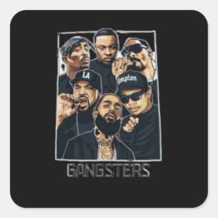 Adesivo Quadrado Camiseta Original do Gangster da Costa Oeste