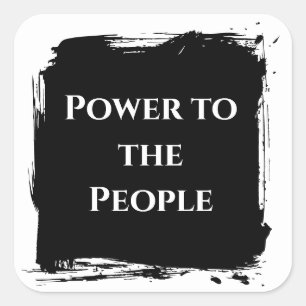 Adesivo Quadrado Camiseta Power to the People declaração política