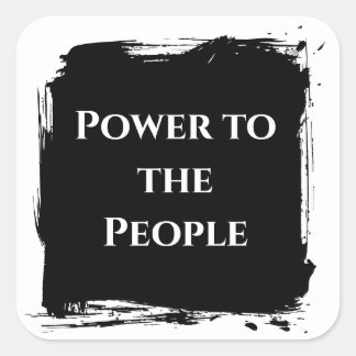 Adesivo Quadrado Camiseta Power to the People declaração política