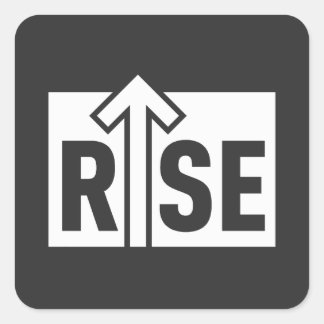 Adesivo Quadrado Camiseta Preta Limpa Tipográfica de Elevação Rise