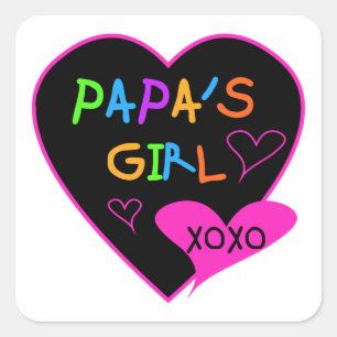 Adesivo Quadrado Camisetas da menina da papá, chapéus, canecas,