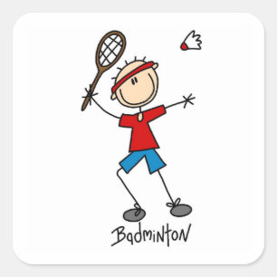 Adesivo Quadrado Camisetas e Presentes para Jogadores de Badminton