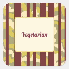 Adesivo Quadrado Camo Listras Comida de Festa Vegetariana 