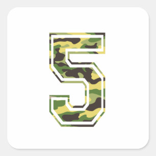 Adesivo Quadrado Camo verde & amarelo de #5