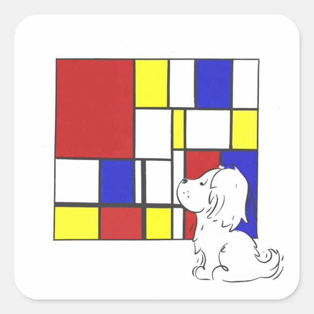 Adesivo Quadrado Camomila Inspirada em Mondrian (Frente)
