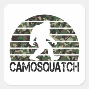 Adesivo Quadrado Camosquatch Bigfoot Engraçado