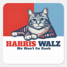 Adesivo Quadrado Campanha Harris Walz