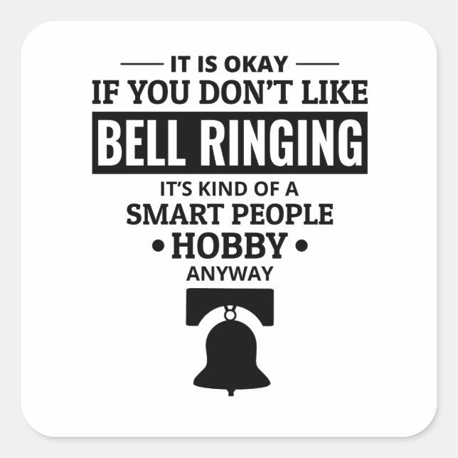 Adesivo Quadrado Campanologia Bell Ringer Bell Ting Bells Torre (Frente)