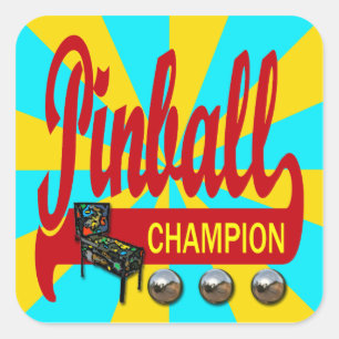 Adesivo Quadrado Campeão do Pinball