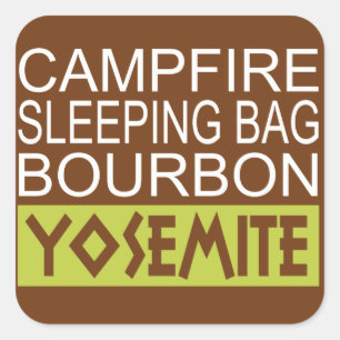 Adesivo Quadrado Campfire Sleing Bag Bourbon Yosemite