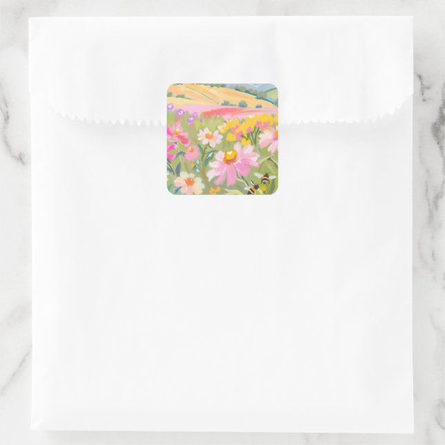 Adesivo Quadrado Campo com abelhas (Bolsa)