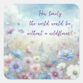 Adesivo Quadrado Campo de Flor Selvagem e Cotação