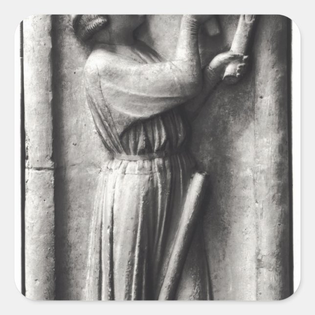 Adesivo Quadrado Camponês afiando sua cicatriz para o (Frente)