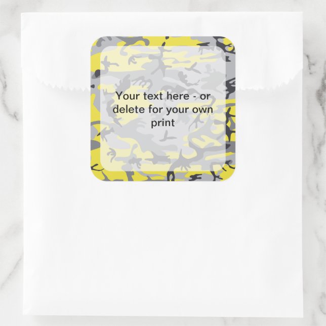 Adesivo Quadrado Camuflagem Amarela e Geay, Militar, Exército (Bolsa)