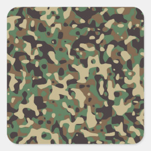 Adesivo Quadrado Camuflagem Florestal